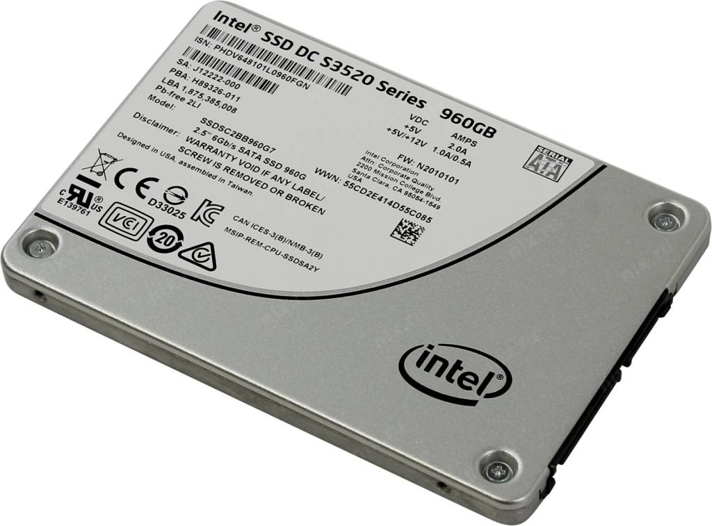   SSD 960 Gb SATA-III Intel DC S3520 Series [SSDSC2BB960G701] 2.5 3D MLC