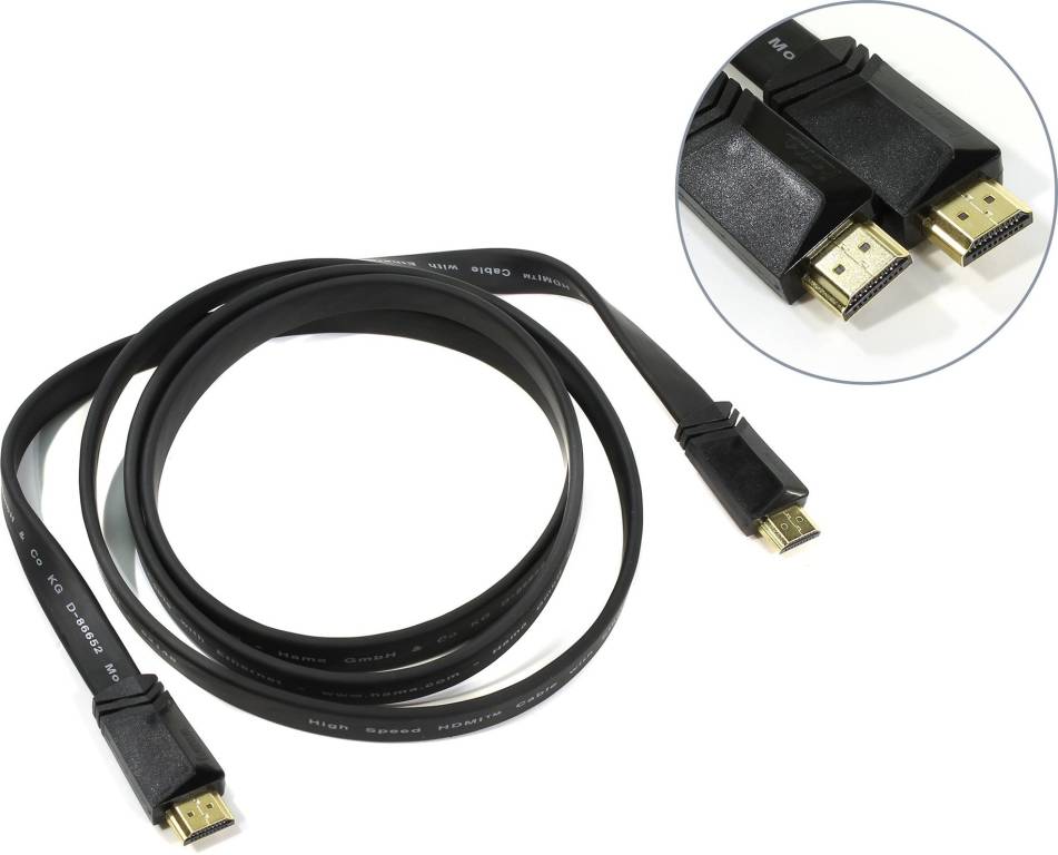 купить Кабель HDMI to HDMI (19M -19M)  1.5м (плоский) Hama [122117] High Speed with Ethernet