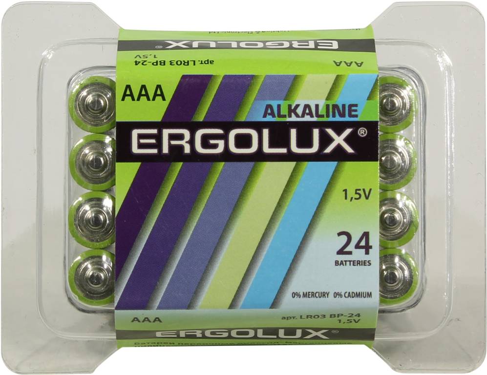  .  AAA 1.5V Ergolux [LR03 BP-24] Size AAA,  (alkaline) [. 24 .]
