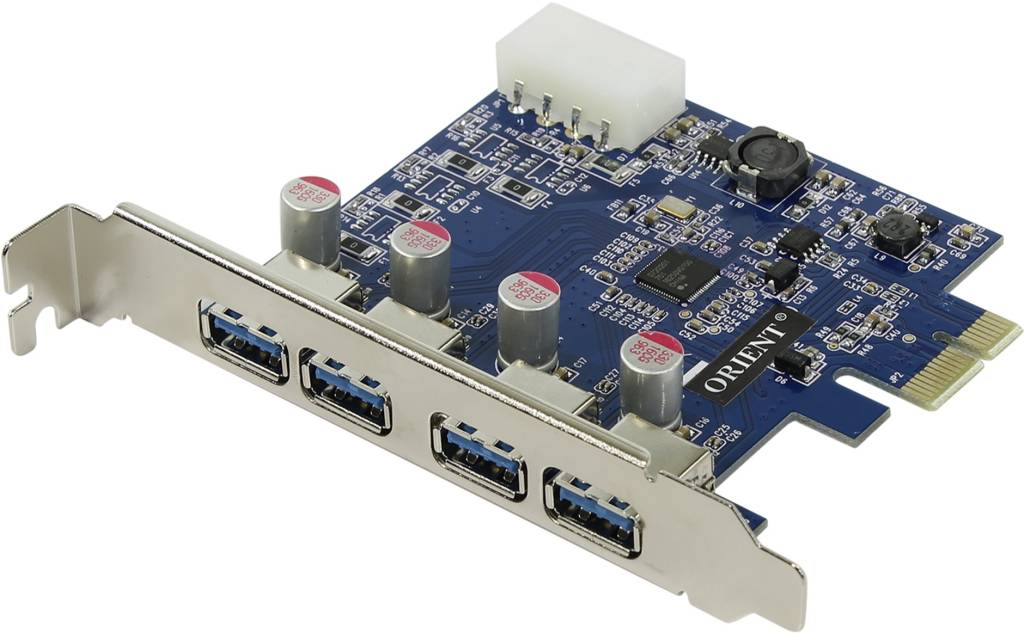   PCI-Ex1 USB3.0, 5 port-ext, 19pin Orient NC-3U4PE (OEM)