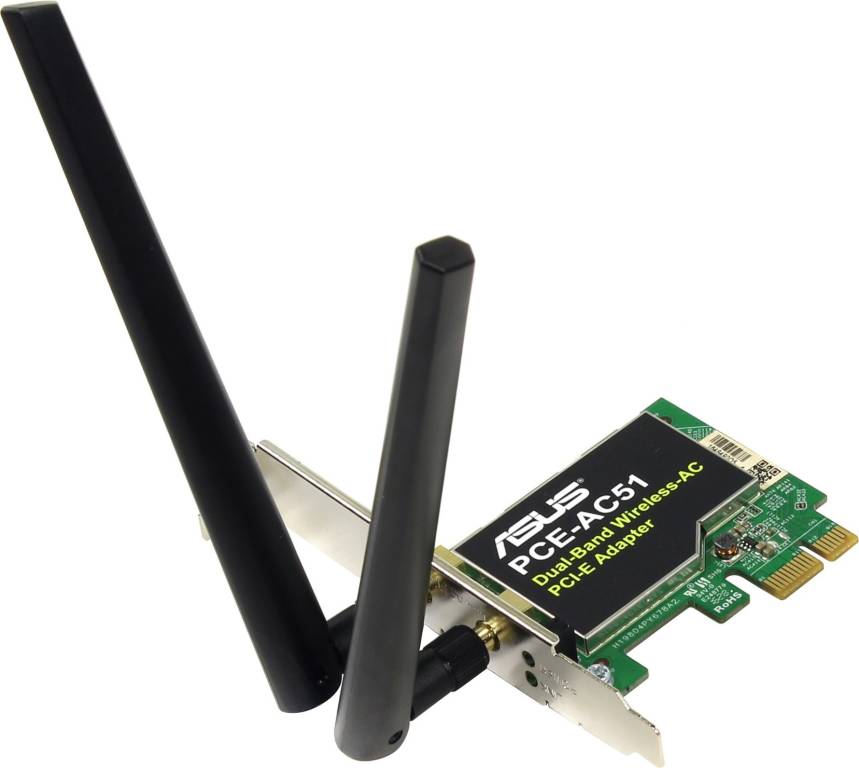    PCI-Ex1 ASUS PCE-AC51 Dual-Band Wireless PCI-E Adapter (RTL) (802.11a/b/g/n/ac)