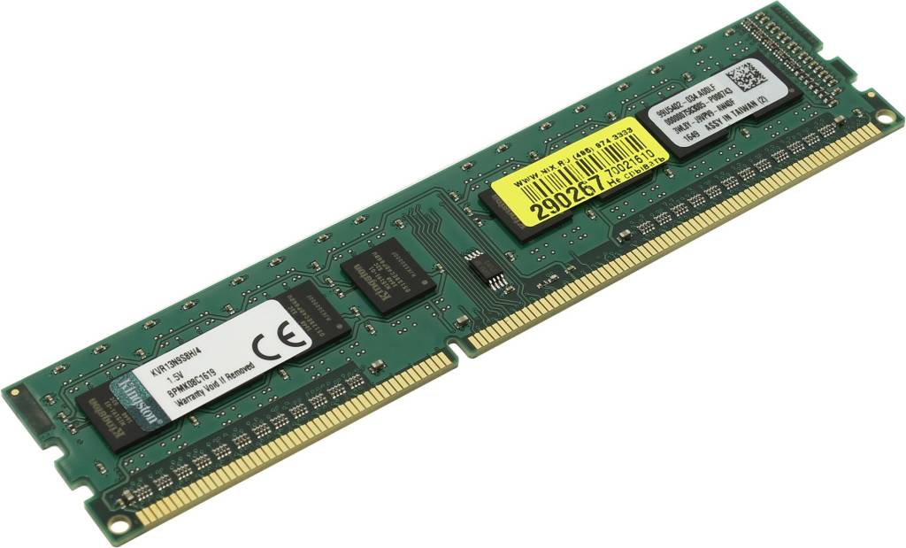    DDR3 DIMM  4Gb PC-10600 Kingston ValueRAM [KVR13N9S8H/4] CL9