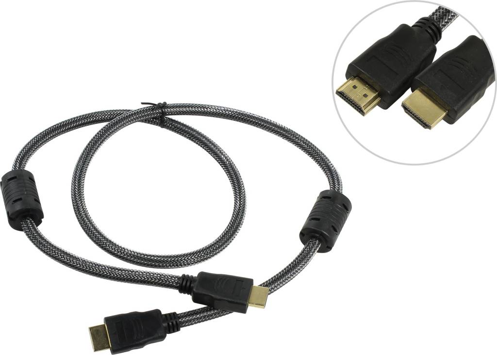 купить Кабель HDMI to HDMI (19M -19M)  1.0м v1.4 (2 фильтра) Defender HDMI-03PRO [87340]