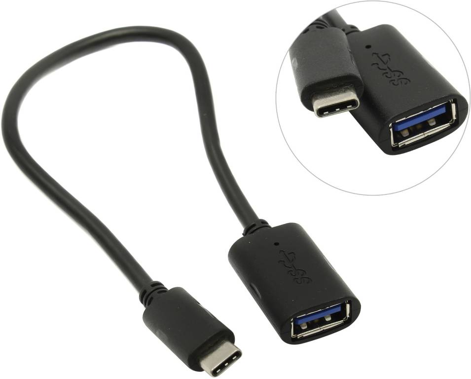 купить Кабель USB3.0 AF -- >USB-CM 0.2 м VCOM [CU409-0.2м]