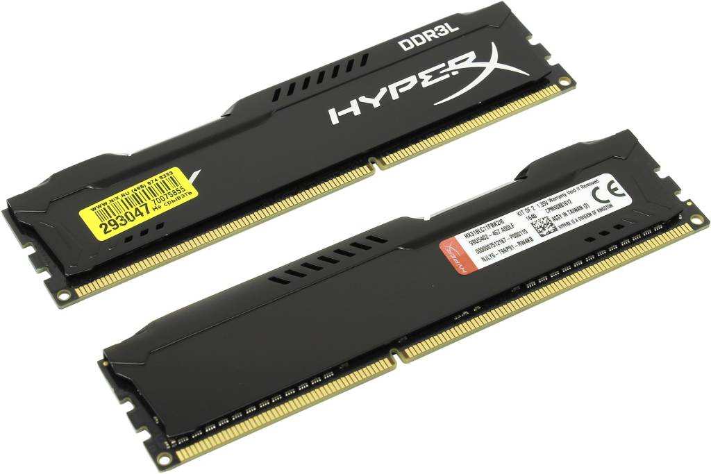    DDR3 DIMM  8Gb PC-15000 Kingston HyperX Fury [HX318LC11FBK2/8] KIT 2*4Gb CL11,Low Vol