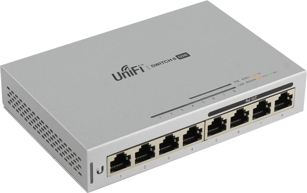  UBIQUITI[US-8-60W]UNIFI Switch(4UTP 10/100/1000Mbps+4UTP 10/100/1000Mbps PoE+,2SFP)