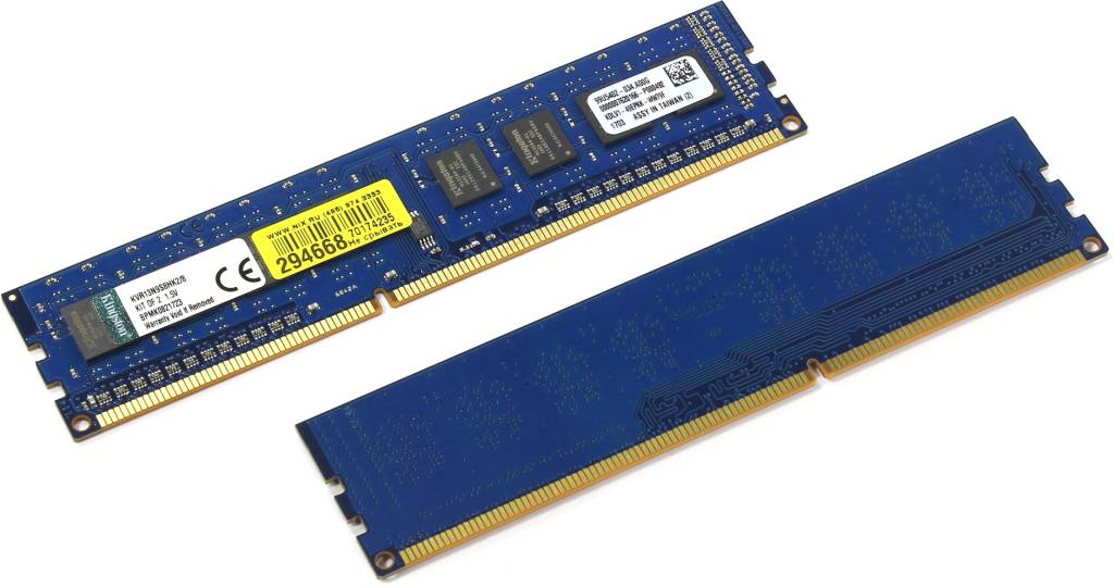    DDR3 DIMM  8Gb PC-10600 Kingston ValueRAM [KVR13N9S8HK2/8] KIT 2*4Gb CL9