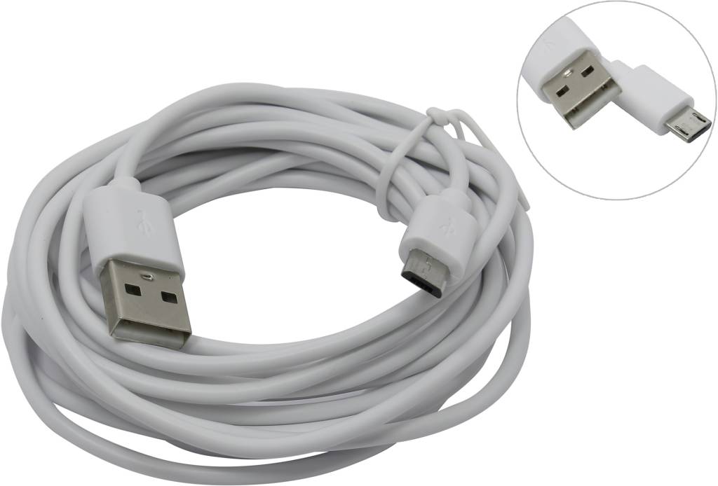купить Кабель USB 2.0 AM-- >micro-B 3.0м (White) Defender [87468]