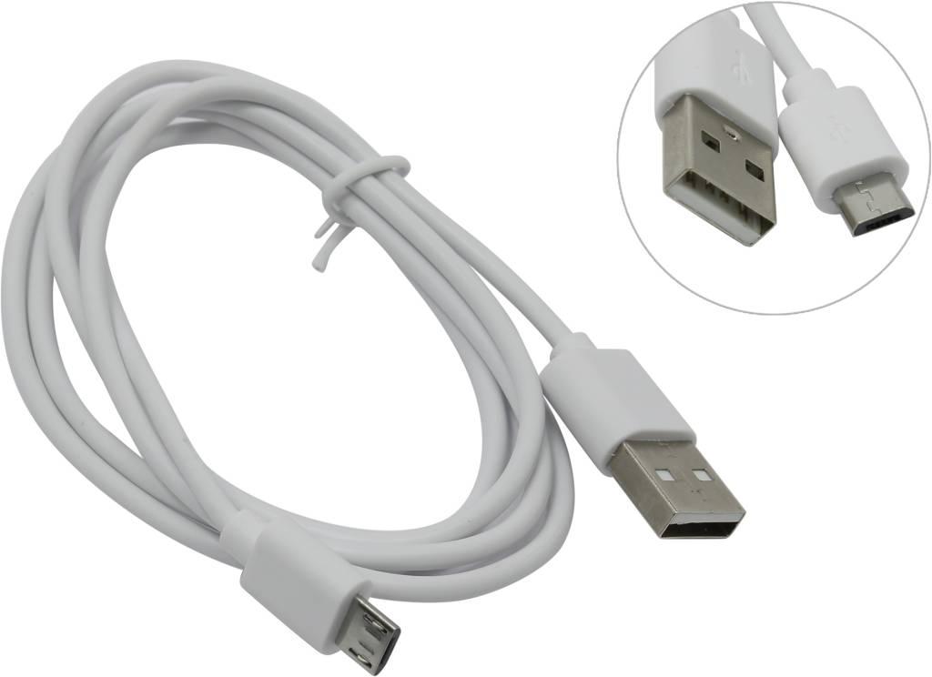   USB 2.0 AM-- >micro-B 1.0 (White) Defender [87477]