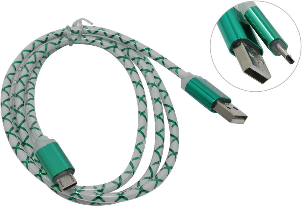   USB 2.0 AM-- >micro-B 1.0 (Green) Defender [87557]