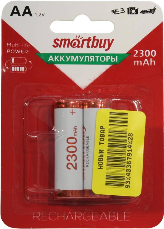   Smartbuy SBBR-2A02BL2300 (1.2V, 2300mAh) NiMh, Size AA [. 2 ]