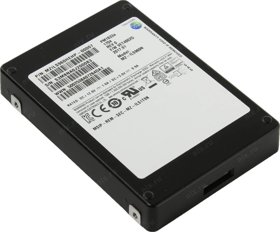   SSD 960 Gb SAS 12Gb/s Samsung PM1633 [MZILS960HEHP-00007] (OEM) 2.5 V-NAND TLC