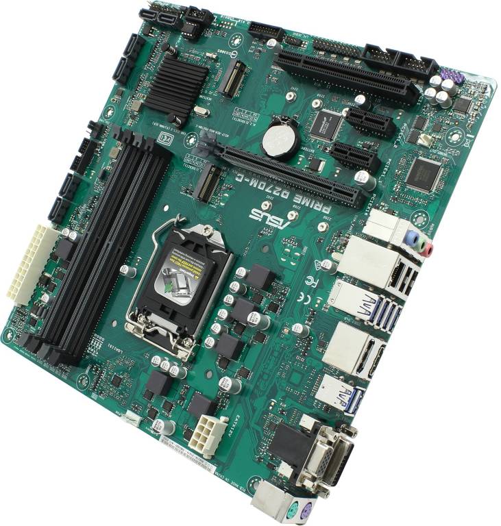    LGA1151 ASUS PRIME Q270M-C(RTL)[Q270]PCI-E Dsub+DVI+HDMI+DP GbLAN SATA MicroATX 4D