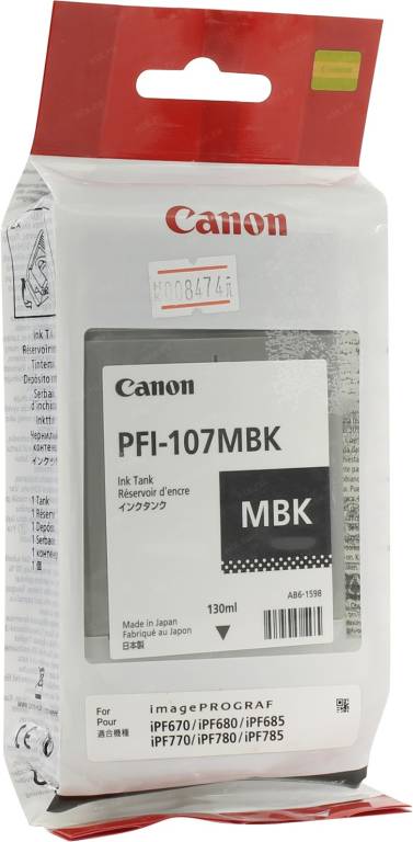   Canon PFI-107 MBK Black (o)  iPF670/680/685/770/780/785 (6704B001)