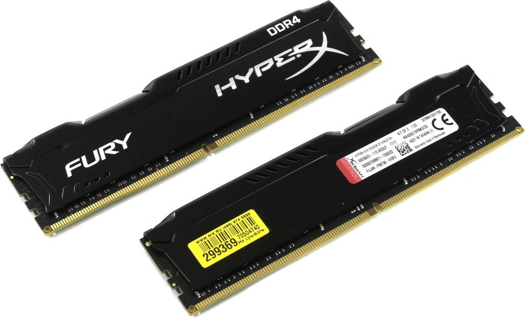    DDR4 DIMM 32Gb PC-21300 Kingston HyperX Fury [HX426C16FBK2/32] KIT 2*16Gb CL16