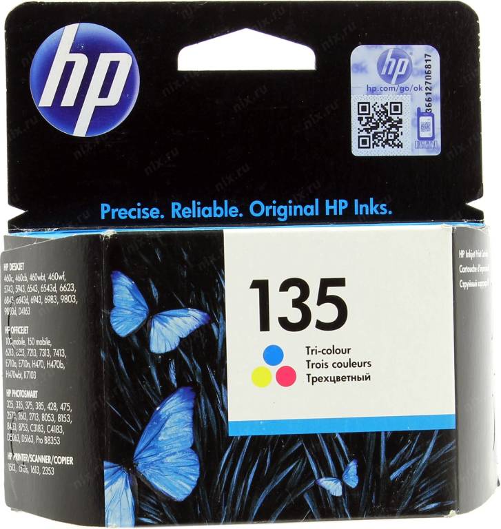   HP C8766HE 135 (o) Color  HP DJ 5743/6543/6843, photosmart 2613/2713/8153/8453