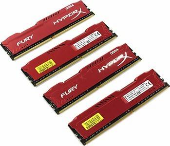    DDR4 DIMM 32Gb PC-19200 Kingston HyperX Fury [HX424C15FR2K4/32] KIT 4*8Gb CL15