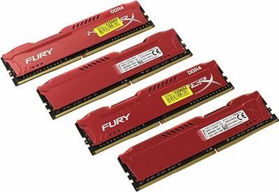    DDR4 DIMM 32Gb PC-21300 Kingston HyperX Fury [HX426C16FR2K4/32] KIT 4*8Gb CL16