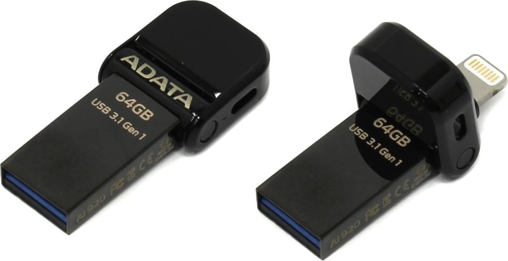   USB3.1/Lightning 64Gb ADATA AI920 [AAI920-64G-CBK]