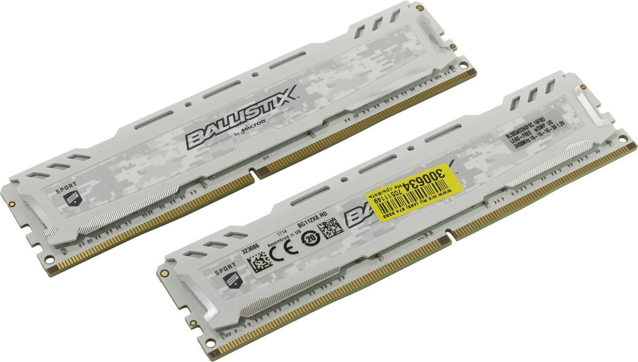    DDR4 DIMM 16Gb PC-19200 Crucial Ballistix [BLS2C8G4D240FSC] KIT 2*8Gb