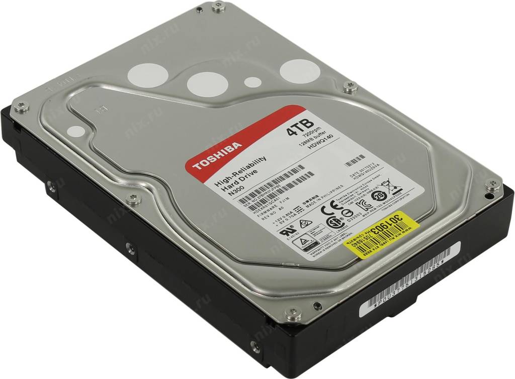 купить Жесткий диск 4 Tb SATA-III Toshiba N300 [HDWQ140UZSVA] 3.5” 7200rpm 128Mb