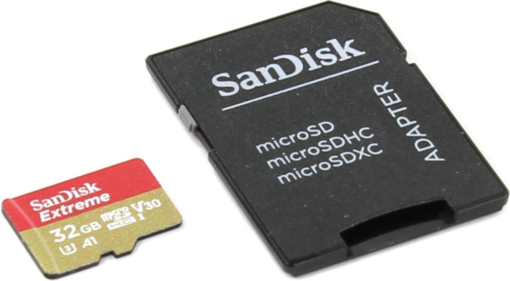    microSDHC 32Gb SanDisk Extreme [SDSQXAF-032G-GN6AA] UHS-I U3 V30+microSD-- >SD