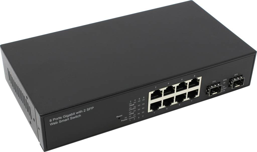    8-. MultiCo [EW-4082iW] Web Smart Gigabit Switch (8UTP 10/100/1000Mbps, 2-port SFP)