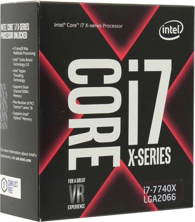   Intel Core i7-7740X BOX ( ) 4.3 GHz/4core/1+8Mb/112W/8 GT/s LGA2066
