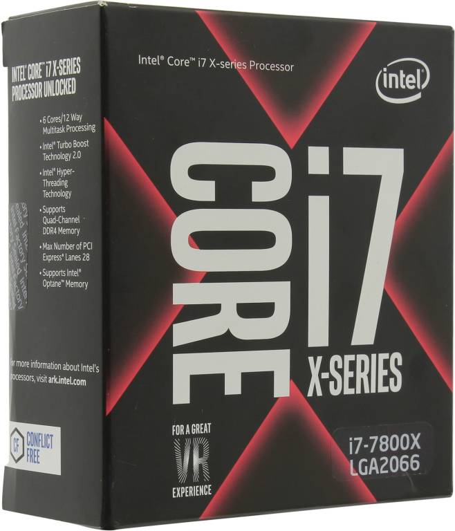   Intel Core i7-7800X BOX ( ) 3.5 GHz/6core/6+8.25Mb/140W/8 GT/s LGA2066