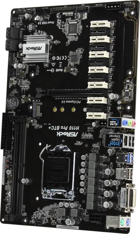    LGA1151 ASRock H110 PRO BTC+ (RTL) [H110] PCI-E DVI GbLAN SATA ATX 2DDR4