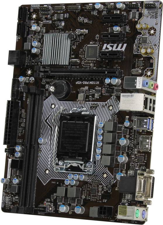    LGA1151 MSI H110M PRO-VDP(RTL)[H110]PCI-E Dsub+DVI+DP GbLAN SATA MicroATX 2DDR4