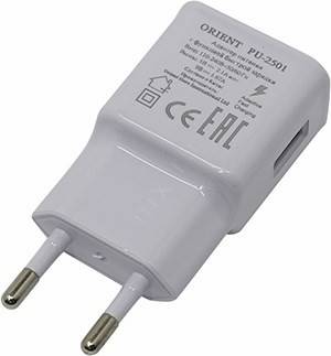  -  USB (. AC110-240V,.5V/9V, USB 2.1A) Orient [PU-2501 White]