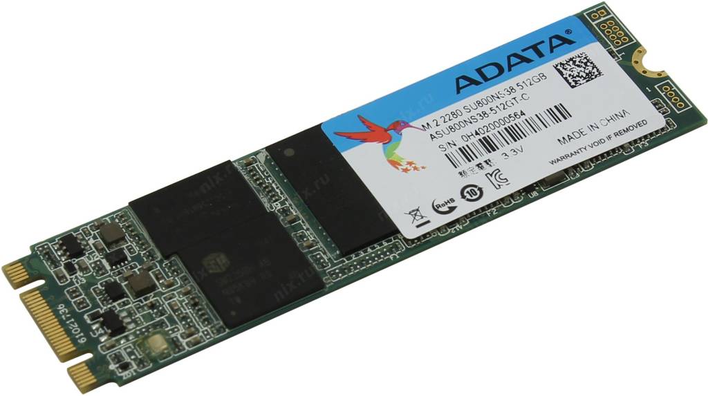   SSD 512 Gb M.2 2280 B&M SATA-III ADATA Ultimate SU800 [ASU800NS38-512GT-C] 3D TLC