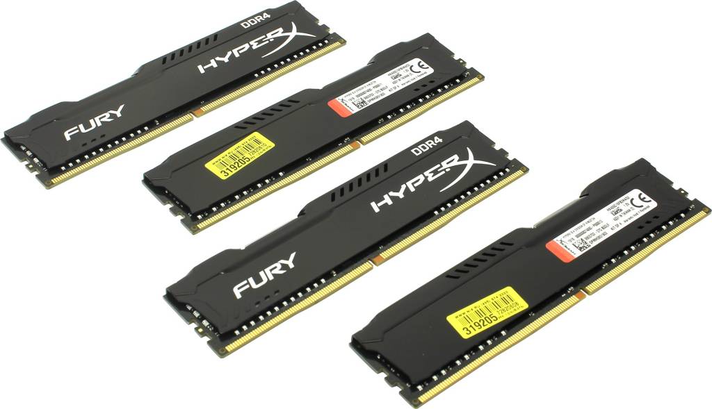    DDR4 DIMM 32Gb PC-21300 Kingston HyperX Fury [HX426C16FB2K4/32] KIT 4*8Gb CL16