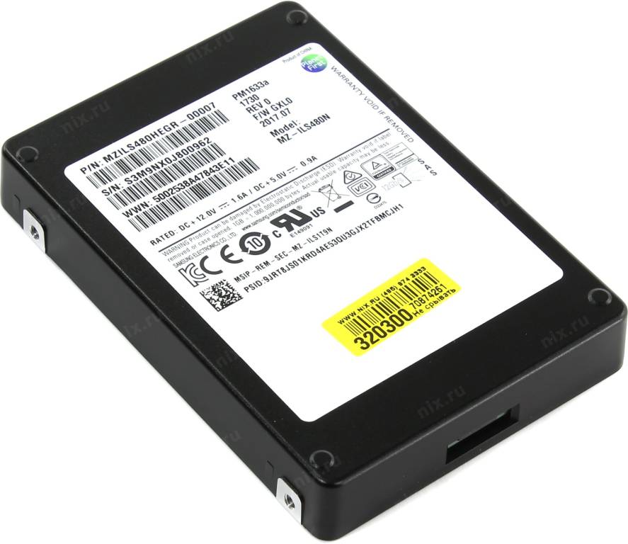   SSD 480 Gb SAS 12Gb/s Samsung PM1633a [MZILS480HEGR-00007] (OEM) 2.5