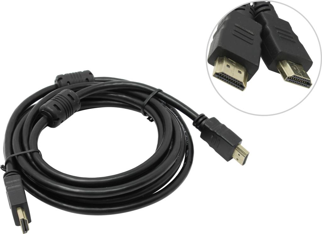 купить Кабель HDMI to HDMI (19M -19M)  3.0м v2.0 (2 фильтра) Telecom [TCG200F-3м]
