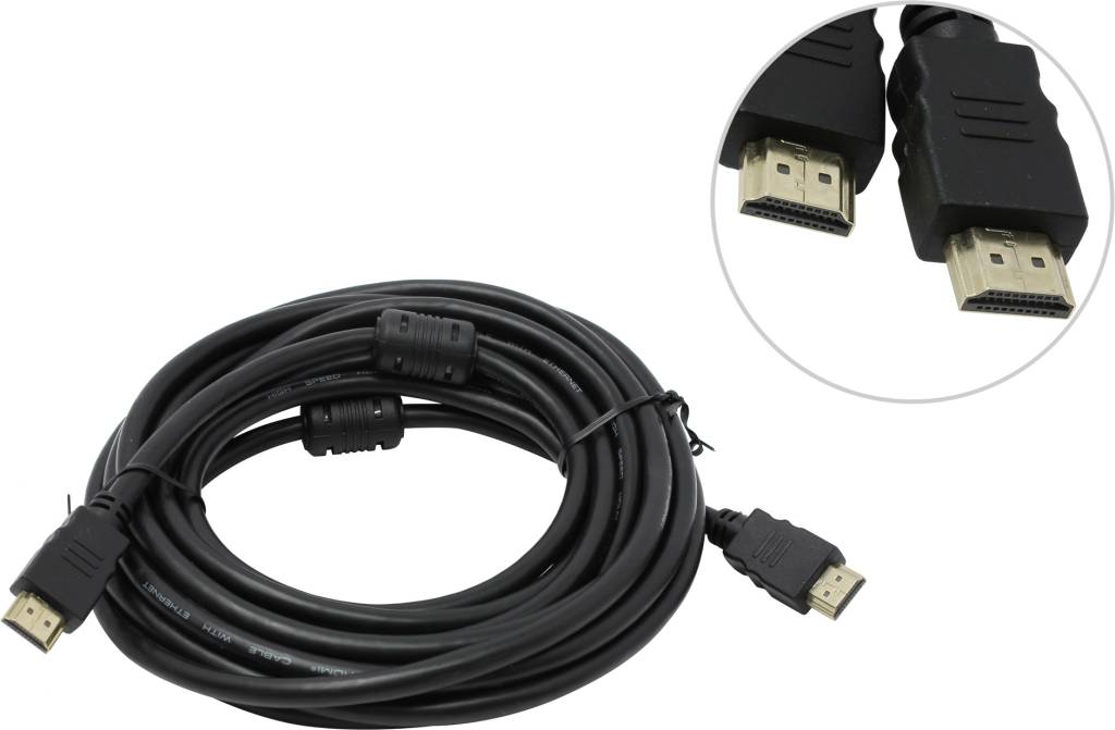 купить Кабель HDMI to HDMI (19M -19M)  5.0м v2.0 (2 фильтра) Telecom [TCG200F-5м]