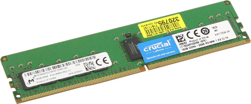    DDR4 RDIMM 16Gb PC-21300 Crucial [CT16G4RFD8266] CL19 ECC Registered