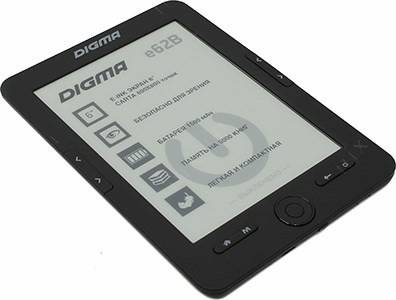   Digma E62B(6,mono,800x600,4Gb,FB2/PDF/DJVU/RTF/CHM/EPUB/DOC/JPG/BMP,microSDHC,USB