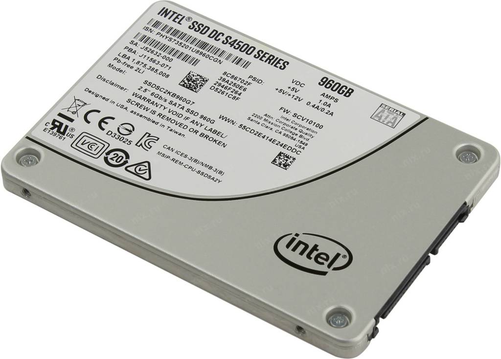   SSD 960 Gb SATA-III Intel DC S4500 Series [SSDSC2KB960G701] 2.5 3D TLC