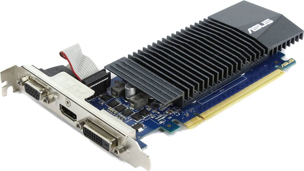   PCI-E 1Gb DDR5 ASUS GT710-SL-1GD5-BRK (RTL) D-Sub+DVI+HDMI [GeForceGT710]