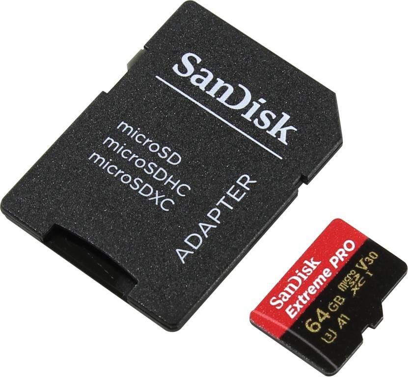    microSDXC 64Gb SanDisk Extreme Pro [SDSQXCG-064G-GN6MA] UHS-I U3 Class10+micr