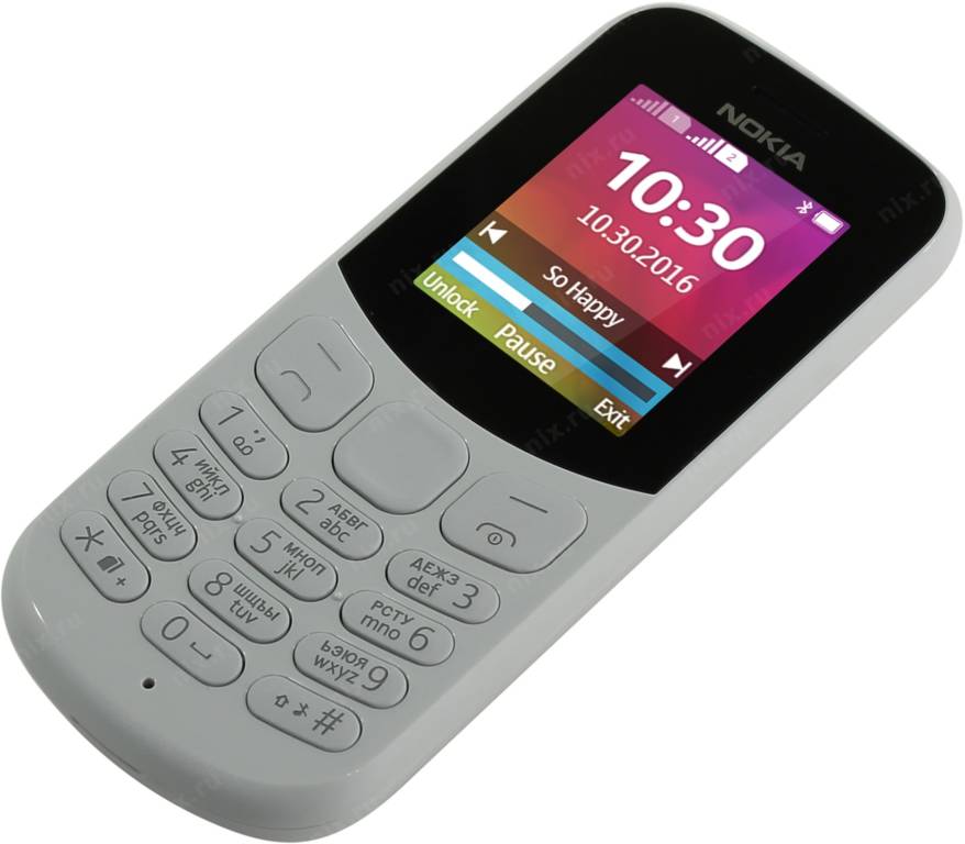   NOKIA 130 Dual SIM TA-1017 Grey (DualBand, LCD160x128@64K, 1.8, GPRS+BT, microSD, 0.3Mpx)