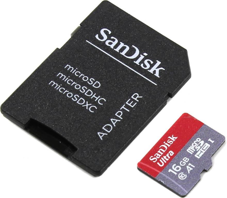    microSDHC 16Gb SanDisk Ultra [SDSQUAR-016G-GN6IA] UHS-I U1 Class10+microSD-- >