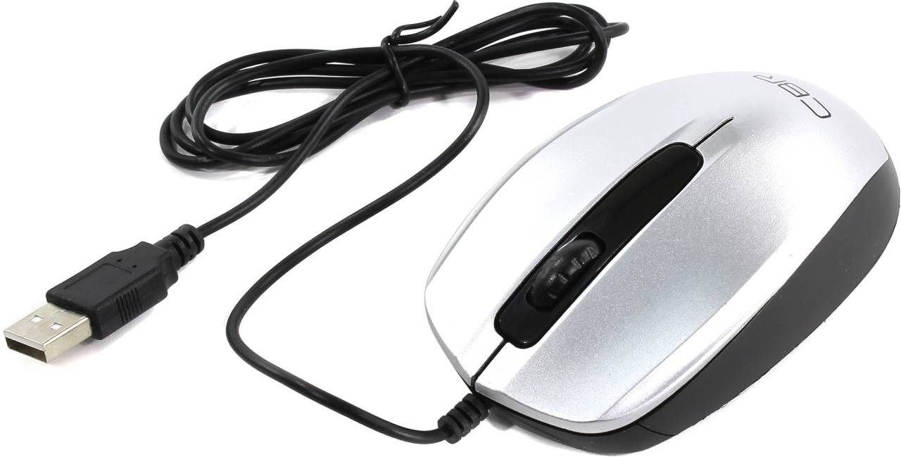   USB CBR Optical Mouse [CM17 Silver] (RTL) 3but+Roll