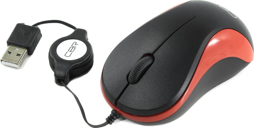   USB CBR Optical Mouse [CM114 Red] (RTL) 3but+Roll