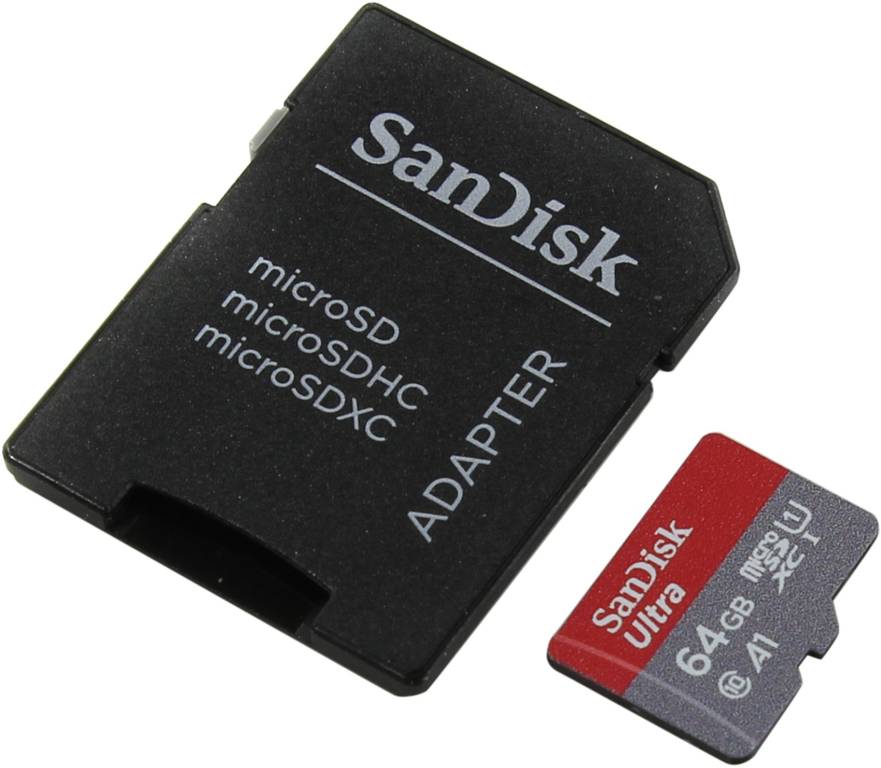    microSDXC 64Gb SanDisk Ultra [SDSQUAR-064G-GN6IA] UHS-I U1 Class10+microSD-- >