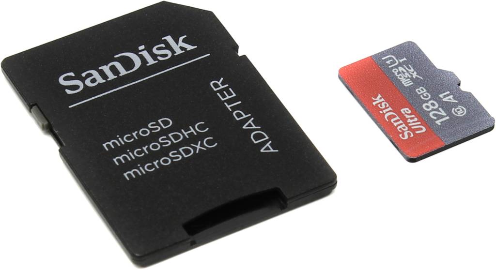    microSDXC 128Gb SanDisk Ultra [SDSQUAR-128G-GN6IA] UHS-I U1 Class10+microSD--