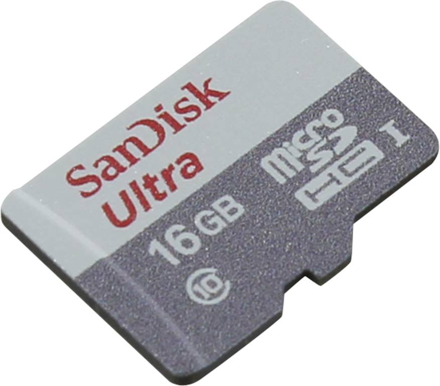    microSDHC 16Gb SanDisk Ultra [SDSQUNS-016G-GN3MN] UHS-I U1 Class10