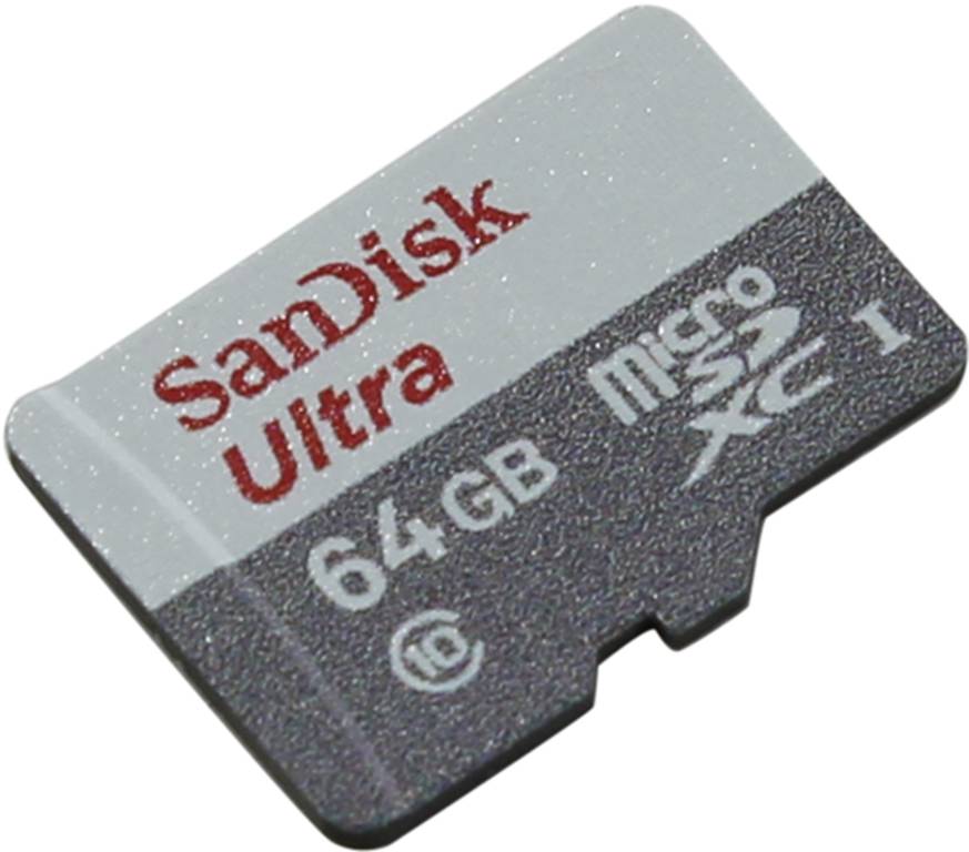    microSDXC 64Gb SanDisk Ultra [SDSQUNS-064G-GN3MN] UHS-I U1 Class10